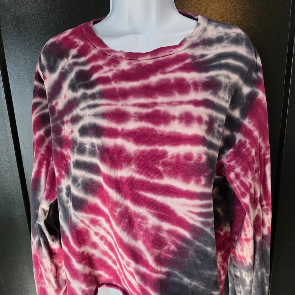 Johnny Becca Tie Dye Pink & Grey Top Sz XL